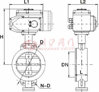 D971X、D973H電動對夾蝶閥結構圖