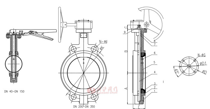 四氟密封蝶閥結構圖