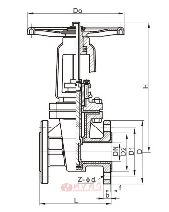 襯氟閘閥結構圖