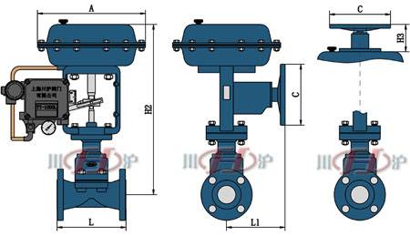 氣動隔膜調(diào)節(jié)閥結構圖